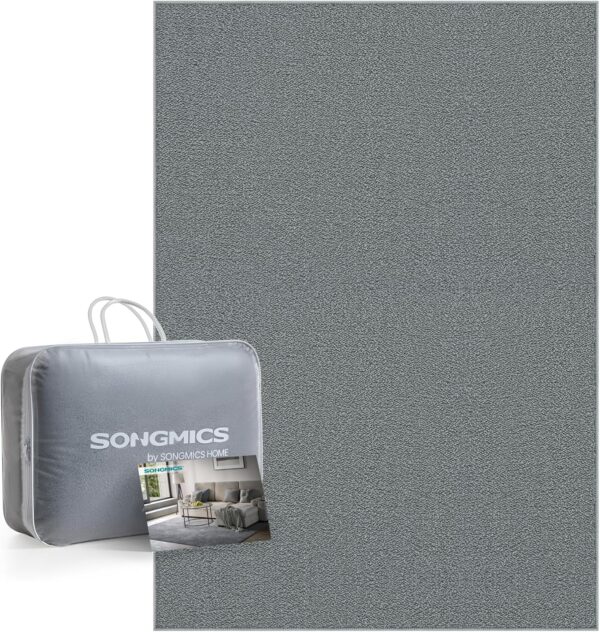 SONGMICS Covor decorativ antiderapant, lavabil la masina, 120x170 cm, gri - imagine 2