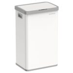 SONGMICS Cos de gunoi din inox, cu senzor si soft-close, 68 litri, 41x30x67 cm, alb