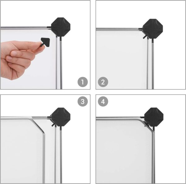 SONGMICS Unitate de depozitare cu 12 cuburi, pentru pantofi sau haine, personalizabil, 31x93x123 cm, alb transparent - imagine 6