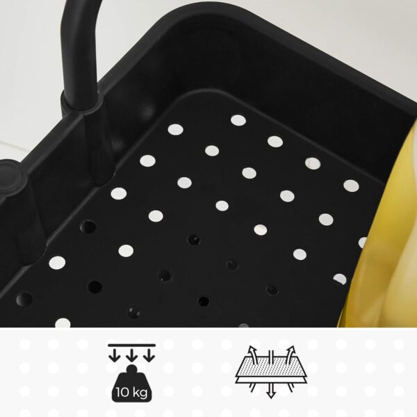 SONGMICS Carucior de depozitare pe roti, pentru bucatarie sau baie, cu 3 nivele, 42x34x86 cm, negru - imagine 7