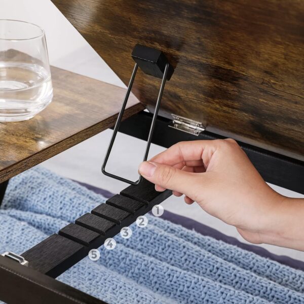 SONGMICS Masa de pat pentru laptop, plabila si reglabila, 55x35x23 cm, maro - imagine 7