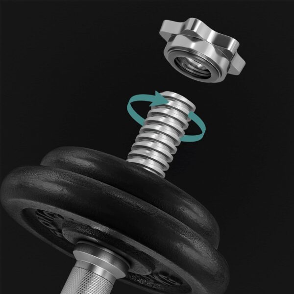 SONGMICS Set gantere si haltera reglabile, integral din otel, 20kg - imagine 8