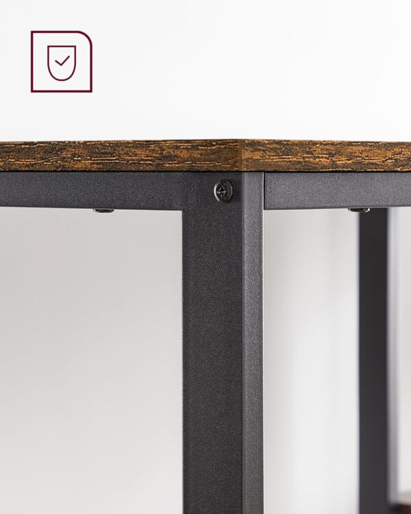 VASAGLE Birou cu 2 rafturi stanga sau dreapta, stil industrial, 60x140x76 cm, maro rustic - imagine 10