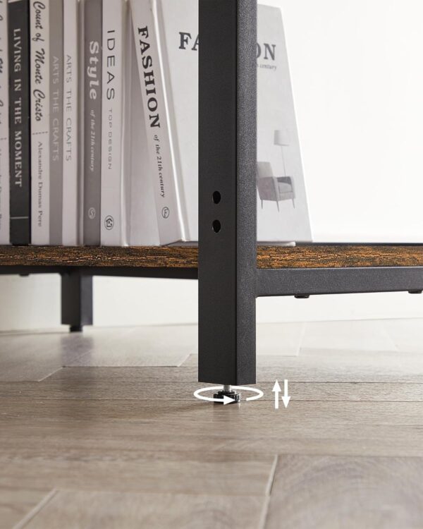 VASAGLE Birou cu 2 rafturi stanga sau dreapta, stil industrial, 60x140x76 cm, maro rustic - imagine 8