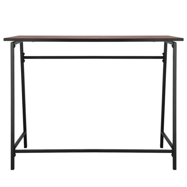 Birou tip masa laterala, cu cadru din otel, 50x100x76 cm, industrial, maro - imagine 9