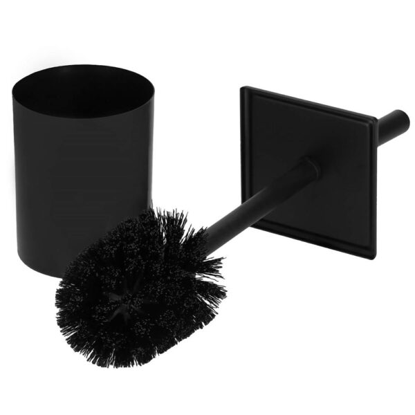 Perie WC cu rezervor detasabil si capac, din metal, 37 cm, negru - imagine 10