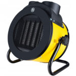 Radiator electric industrial pentru incalzire, 2000W, 3 trepte, termostat, 25x25x17 cm, galben