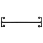 SONGMICS Sina metalica de agatat haine, montare pe perete, aspect industrial, 112x30x30cm, negru