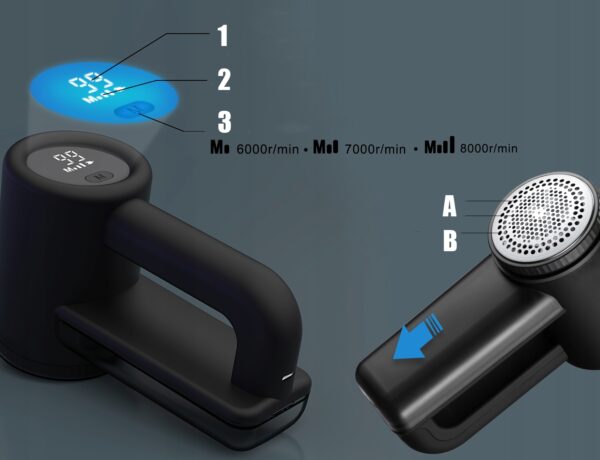Aparat de curatat scame, 3 trepte, afisaj LCD, incarcare USB, pentru toate tipurile tesaturi - imagine 3