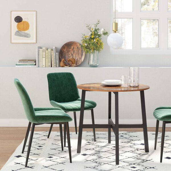 VASAGLE Masa rotunda de bucatarie sau living, stil industrial, 80 x 75 cm (diametru x inaltime), maro rustic - imagine 2