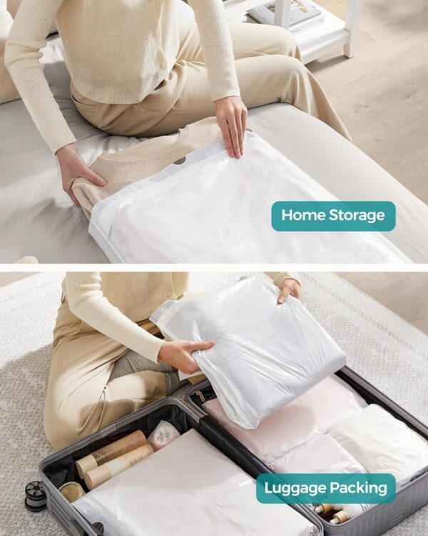 SONGMICS Saci de gunoi pentru cosuri de bucatarie de 30 litri, pre-separate, 90 bucati, alb - imagine 4