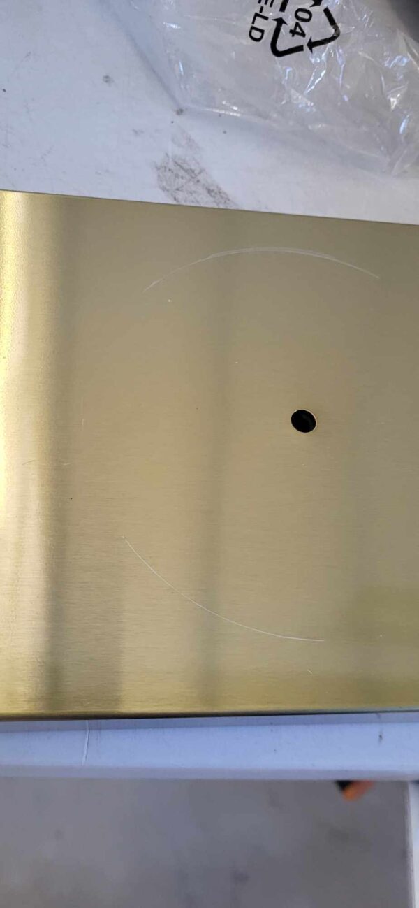 RESIGILAT: Stand cu perie WC si suport hartie igienica, metal si bambus, 67cm, auriu - imagine 3
