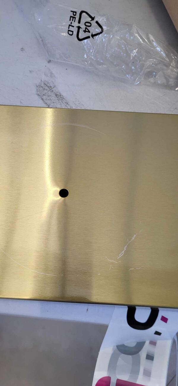 RESIGILAT: Stand cu perie WC si suport hartie igienica, metal si bambus, 67cm, auriu - imagine 4