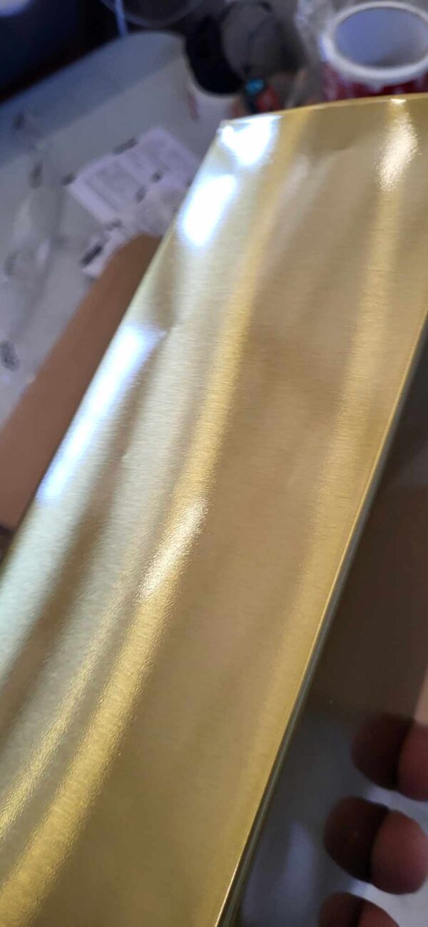 RESIGILAT: Stand cu perie WC si suport hartie igienica, metal si bambus, 67cm, auriu - imagine 2