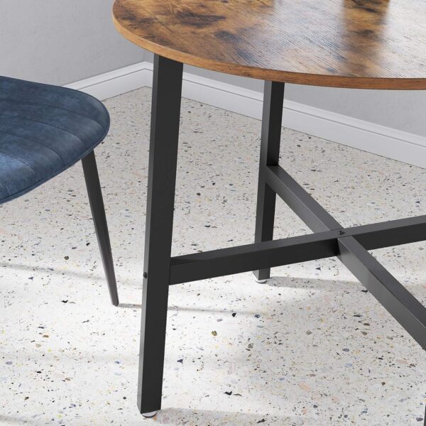 VASAGLE Masa rotunda de bucatarie sau living, stil industrial, 80 x 75 cm (diametru x inaltime), maro rustic - imagine 6