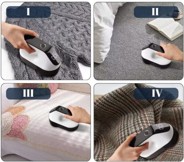 Aparat de curatat scame, 3 trepte, afisaj LCD, incarcare USB, pentru toate tipurile de tesaturi - imagine 5