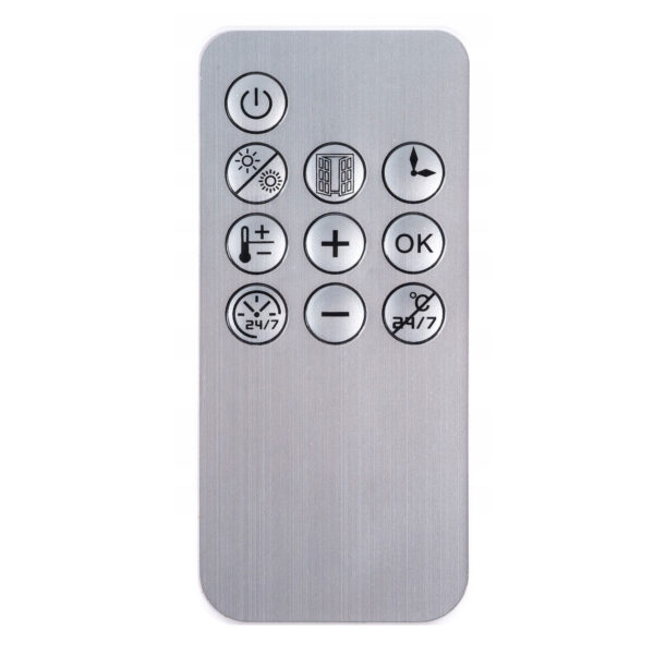 Aeroterma de perete, 2000W, telecomanda, timer, display LED, reglare flux, alb - imagine 7