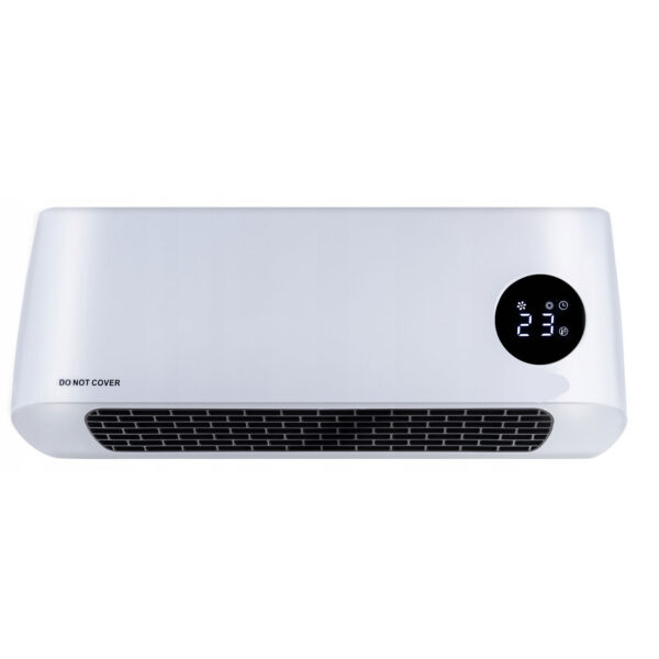 Aeroterma de perete, 2000W, telecomanda, timer, display LED, reglare flux, alb - imagine 8
