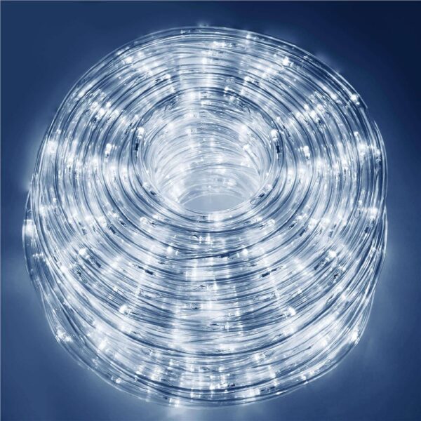 Instalatie tub furtun luminos pentru Craciun, 240 LED-uri, 10 m, pentru exterior, alb rece - imagine 2