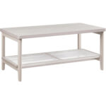 VASAGLE Masuta de cafea, din MDF, cu spatiu de depozitare pe 2 nivele, 55x100x45 cm, stil boho, bej