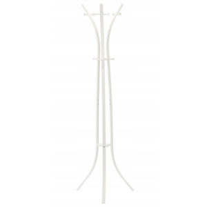 Cuier hol metalic 170 cm, design minimalist, alb