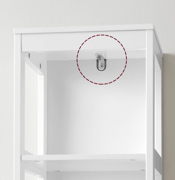 VASAGLE Dulap de baie tip coloana, din MDF, cu 2 sertare si 3 rafturi, 30x30x142 cm, alb - imagine 7