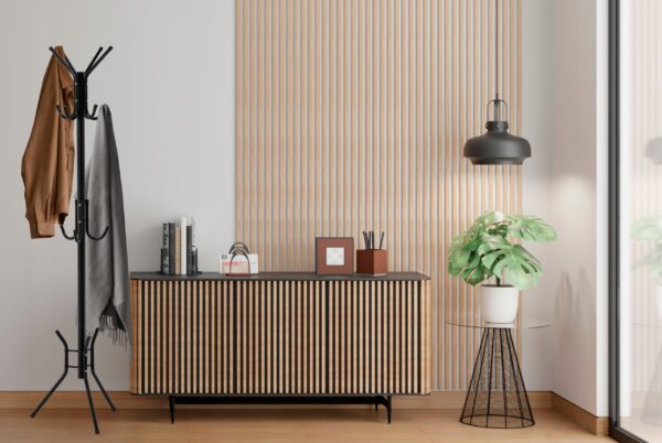 Cuier hol metalic 178 cm, 12 carlige, design minimalist, negru - imagine 2