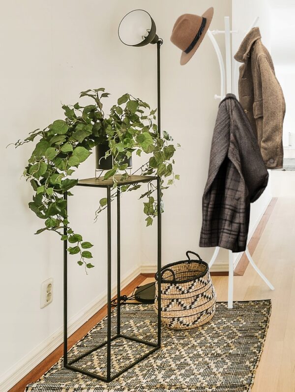 Cuier hol metalic 170 cm, design minimalist, alb - imagine 2