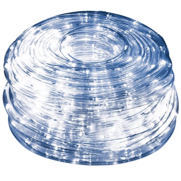 Instalatie tub furtun luminos pentru Craciun, 240 LED-uri, 10 m, pentru exterior, alb rece - imagine 11