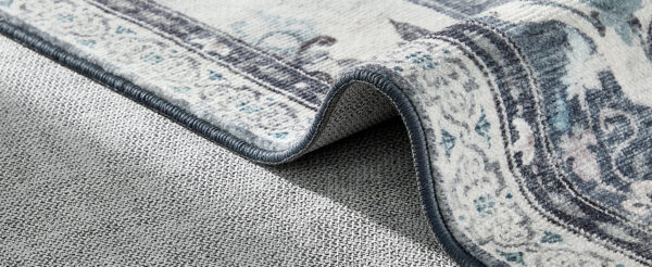 SONGMICS Covor decorativ antiderapant, stil vintage, lavabil la masina, 120×170 cm, gri - imagine 10