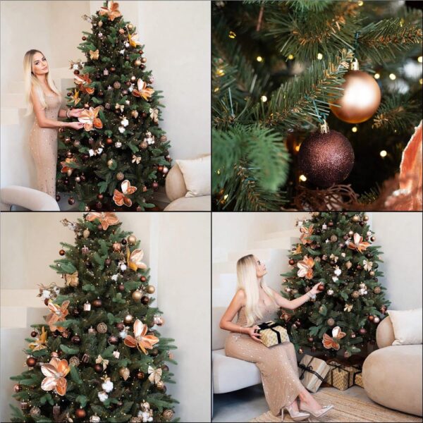 Brad artificial Christmas Deluxe by Sersimo, Siberian Premium, 2D+3D, 240cm - imagine 23