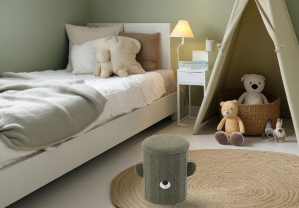 Taburet pentru copii, pliabil cu spatiu depozitare, 80kg, 28×34 cm, verde - imagine 3