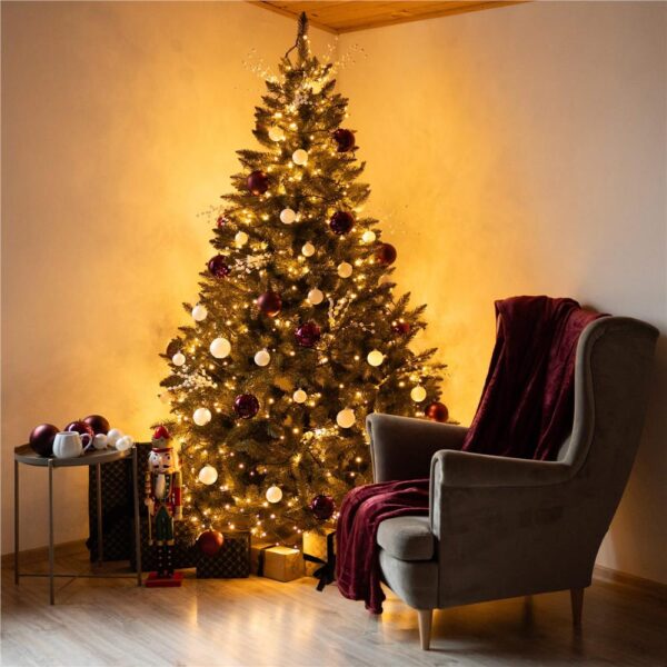 Brad artificial Christmas Deluxe by Sersimo, Caucazian Premium, 2D, 220cm - imagine 40