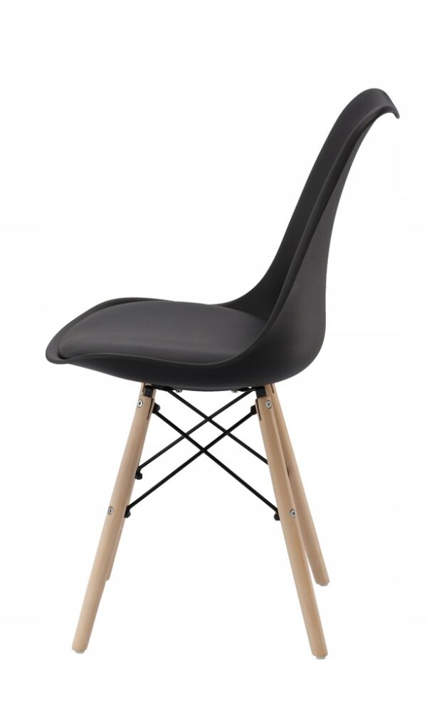 Set 4 scaune de bucatarie, design scandinav modern, sezut cu burete, negru - imagine 4