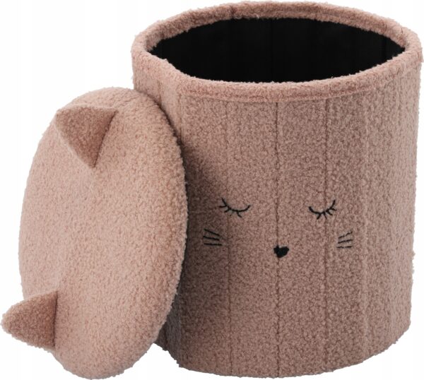 Taburet pentru copii, pliabil cu spatiu depozitare, 80kg, 28x34 cm, roz - imagine 4