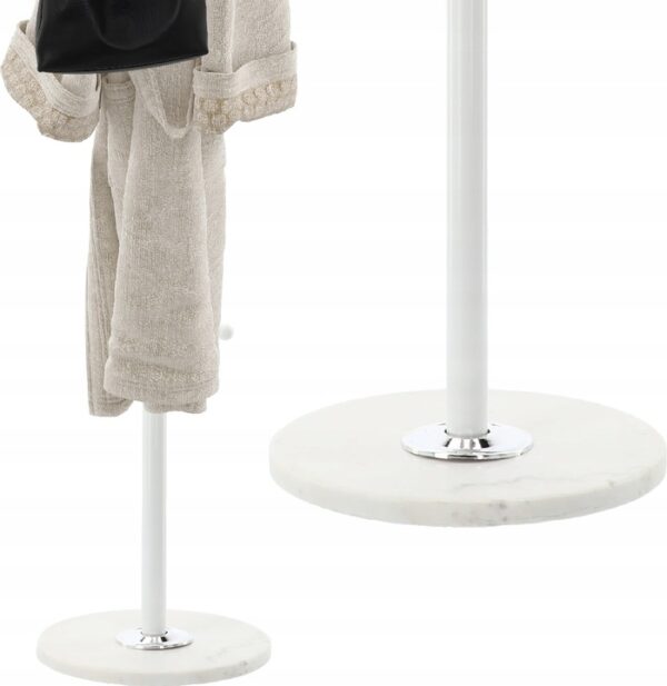 Cuier hol metalic 178 cm, 16 carlige, design minimalist, alb - imagine 4