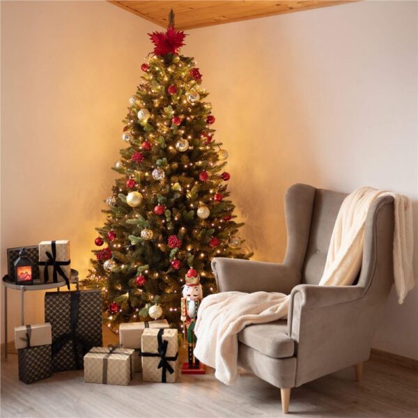 Brad artificial Christmas Deluxe by Sersimo, Siberian Premium, 2D+3D, 240cm - imagine 54