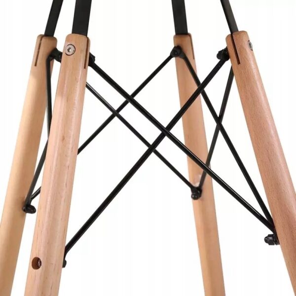 Set 4 scaune de bucatarie, design scandinav modern, sezut cu burete, negru - imagine 7