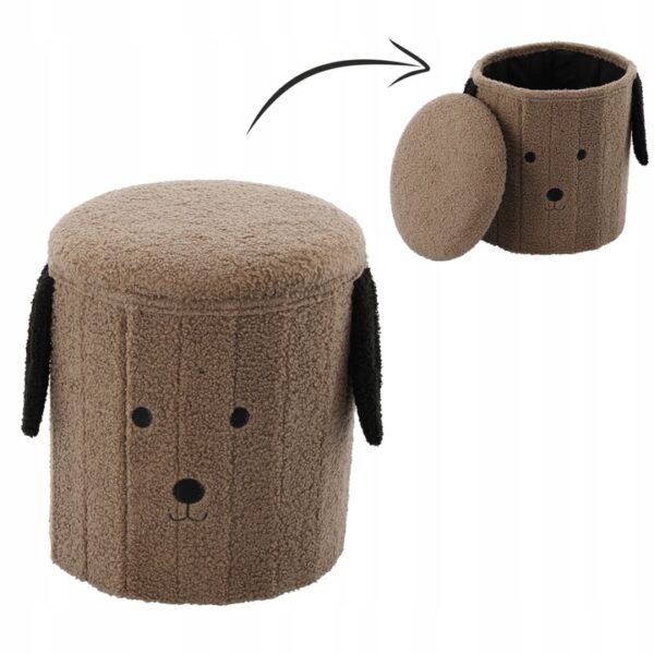 Taburet pentru copii, pliabil cu spatiu depozitare, 80kg, 28×34 cm, maro - imagine 6