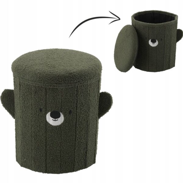 Taburet pentru copii, pliabil cu spatiu depozitare, 80kg, 28×34 cm, verde - imagine 5