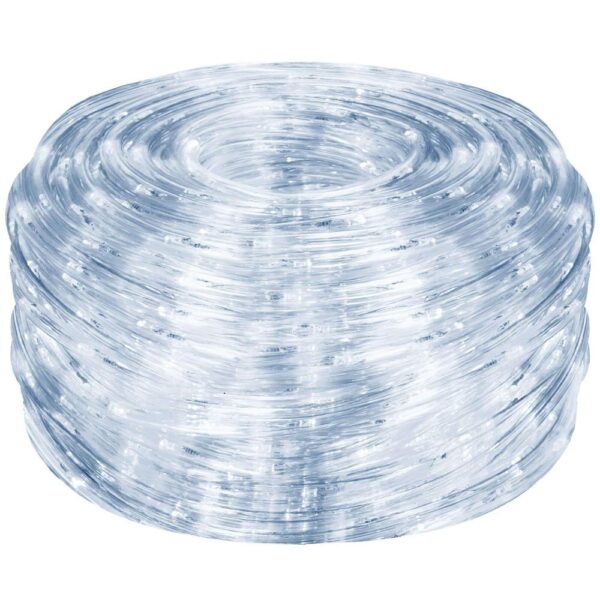 Instalatie tub furtun luminos pentru Craciun, 240 LED-uri, 10 m, pentru exterior, alb rece - imagine 9