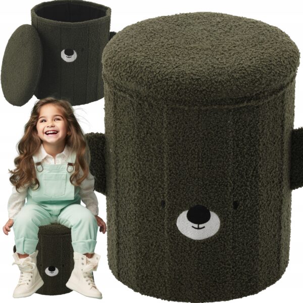 Taburet pentru copii, pliabil cu spatiu depozitare, 80kg, 28×34 cm, verde - imagine 7