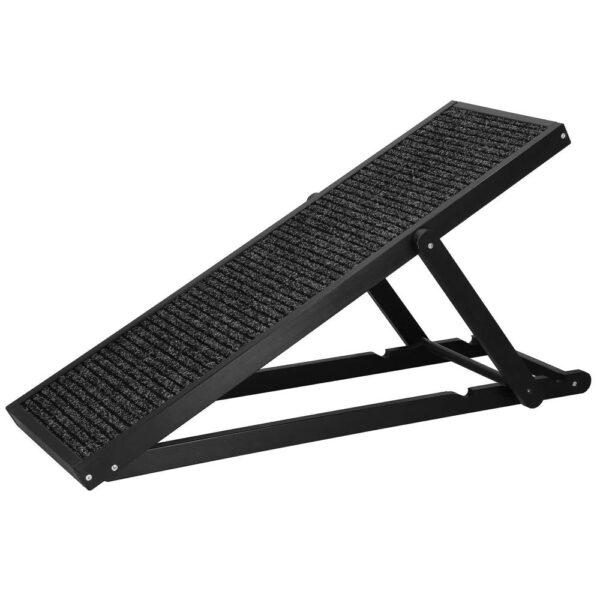 Rampa pentru caini si pisci cu 3 nivele de reglare 42-59cm, antiderapanta, lungime 103cm, negru - imagine 2