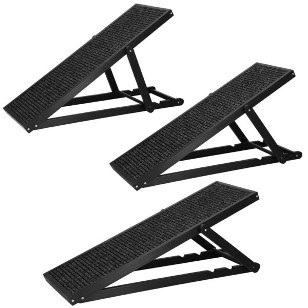 Rampa pentru caini si pisci cu 3 nivele de reglare 42-59cm, antiderapanta, lungime 103cm, negru - imagine 5