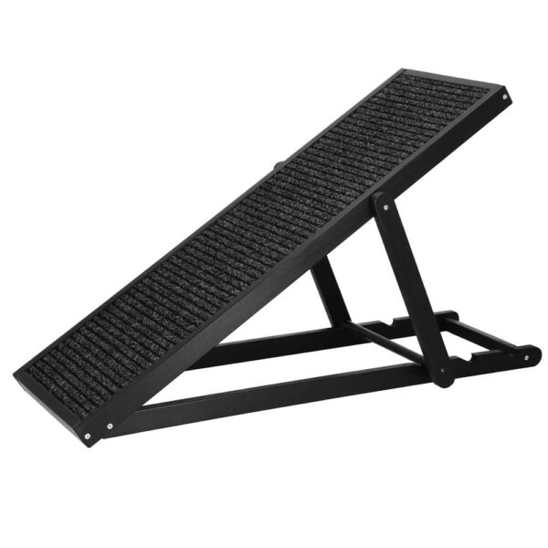 Rampa pentru caini si pisci cu 3 nivele de reglare 42-59cm, antiderapanta, lungime 103cm, negru - imagine 9