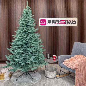 Brad artificial Christmas Deluxe by Sersimo, Viena Select argintiu, integral 3D, 230cm