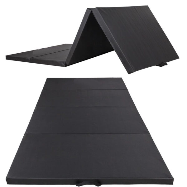 Saltea fitness groasa, dimensiune XXL, pentru antrenamente gimnastica, 240x120x5 cm, negru - imagine 2