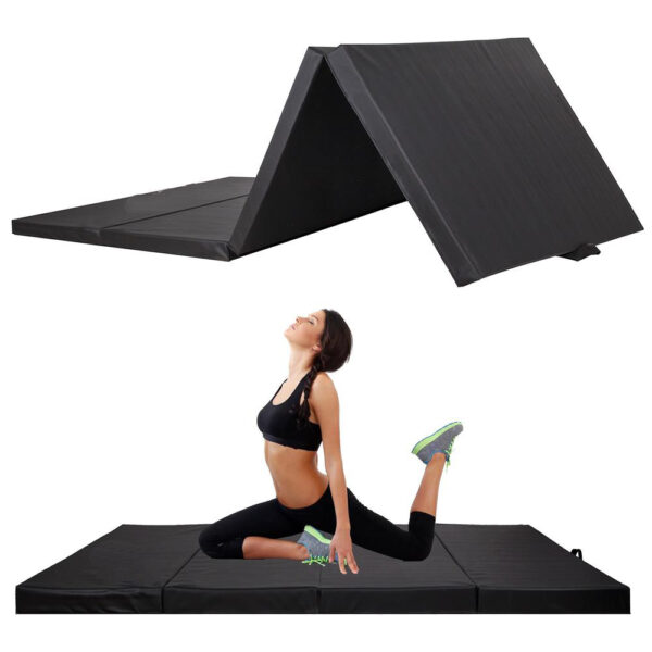 Saltea fitness groasa, dimensiune XXL, pentru antrenamente gimnastica, 240x120x5 cm, negru - imagine 10