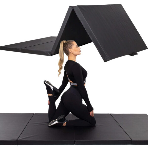 Saltea fitness groasa, dimensiune XXL, pentru antrenamente gimnastica, 240x120x5 cm, negru - imagine 13
