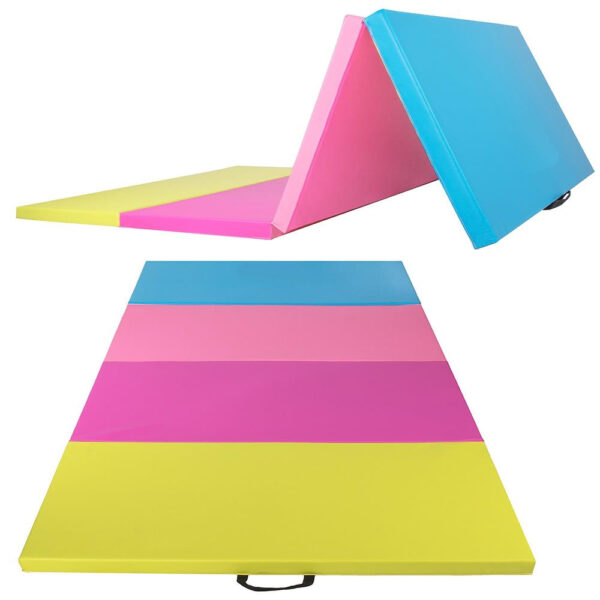 Saltea fitness groasa, dimensiune XXL, pentru antrenamente gimnastica, 240x120x5 cm, multicolor - imagine 2